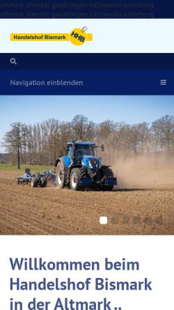 Vorschau der mobilen Webseite www.hhb-lt.de, Handelshof Landtechnik GmbH