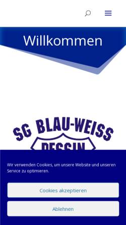 Vorschau der mobilen Webseite www.blau-weiss-pessin.info, SG Blau-Weiß Pessin e.V.