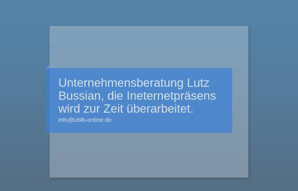 Vorschau von www.ublb-online.de, Unternehmensberatung Lutz Bussian