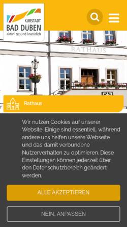 Vorschau der mobilen Webseite www.bad-dueben.de, Bad Düben