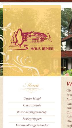 Vorschau der mobilen Webseite www.haus-irmer.de, Hotel Haus Irmer