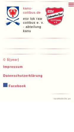 Vorschau der mobilen Webseite www.kanu-cottbus.de, Kanu Cottbus
