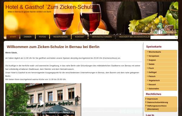 Vorschau von www.hotel-bernau.de, Zickenschulze Hotel & Restaurant GmbH