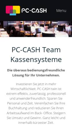 Vorschau der mobilen Webseite www.pc-cash-team.de, PC-CASH Computerkassensysteme