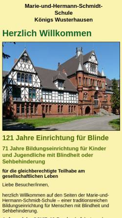 Vorschau der mobilen Webseite www.blindenschule-kw.de, Brandenburgische Schule für Blinde und Sehbehinderte Königs Wusterhausen