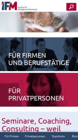 Vorschau der mobilen Webseite ifm-business.de, Institut für Managementberatung