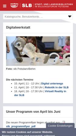 Vorschau der mobilen Webseite bibliothek.potsdam.de, Stadt- und Landesbibliothek Potsdam