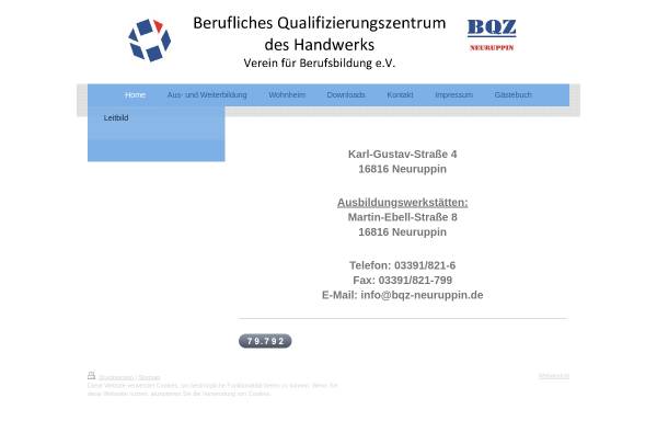 Vorschau von www.bqz-neuruppin.de, Berufliches Qualifizierungszentrum des Handwerks
