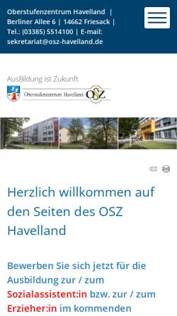 Vorschau der mobilen Webseite www.osz-havelland.de, OSZ Havelland
