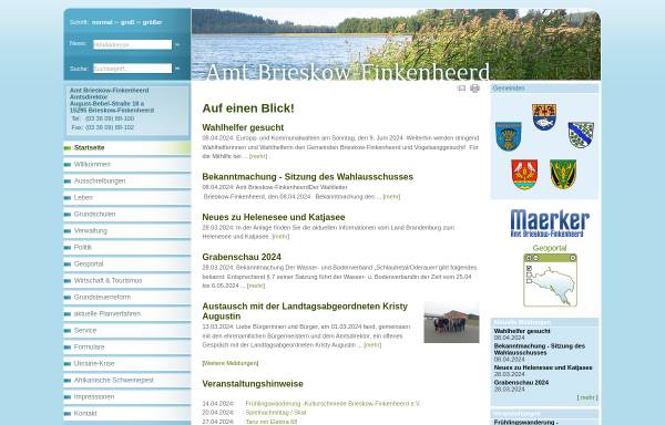 Vorschau von www.amt-b-f.de, Amt Brieskow-Finkenheerd