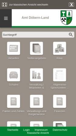 Vorschau der mobilen Webseite www.amt-doebern-land.de, Amt Döbern-Land