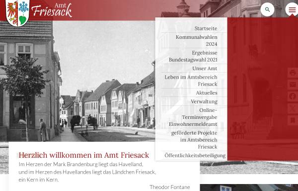 Vorschau von www.amt-friesack.de, Amt Friesack und Gemeinden