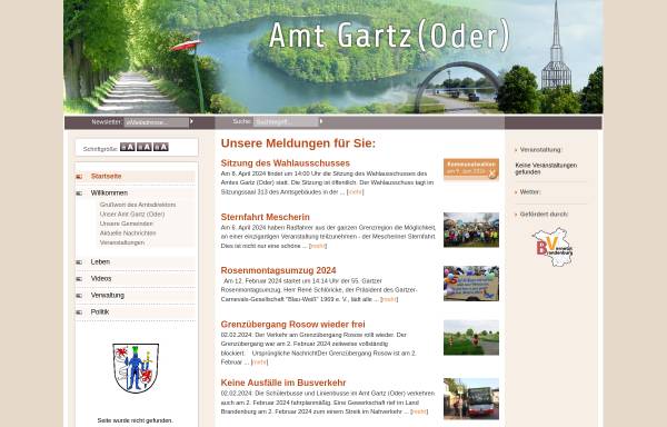 Vorschau von www.gartz.de, Amt Gartz (Oder)