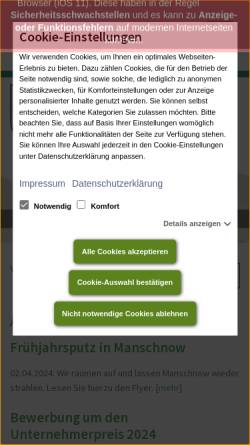 Vorschau der mobilen Webseite www.amt-golzow.de, Amt Golzow