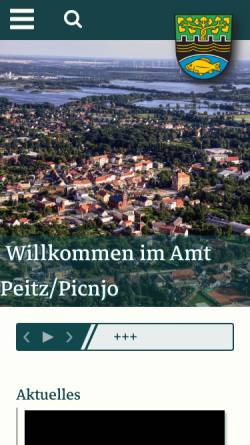 Vorschau der mobilen Webseite www.peitz.de, Amt Peitz