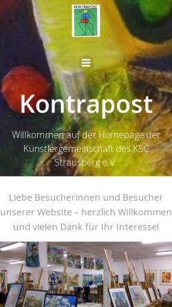 Vorschau der mobilen Webseite kontrapost.de, Künstlergemeinschaft Kontrapost Strausberg