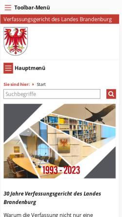 Vorschau der mobilen Webseite www.verfassungsgericht.brandenburg.de, Landesverfassungsgericht Brandenburg