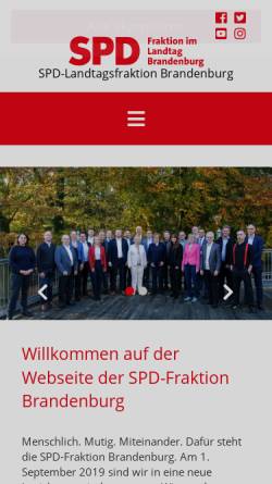 Vorschau der mobilen Webseite www.spd-fraktion-brandenburg.de, SPD-Landtagsfraktion Brandenburg