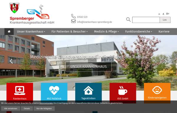 Vorschau von www.krankenhaus-spremberg.de, Spremberger Krankenhausgesellschaft