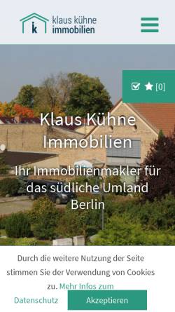 Vorschau der mobilen Webseite www.immokk.de, Immobilien-Kühne