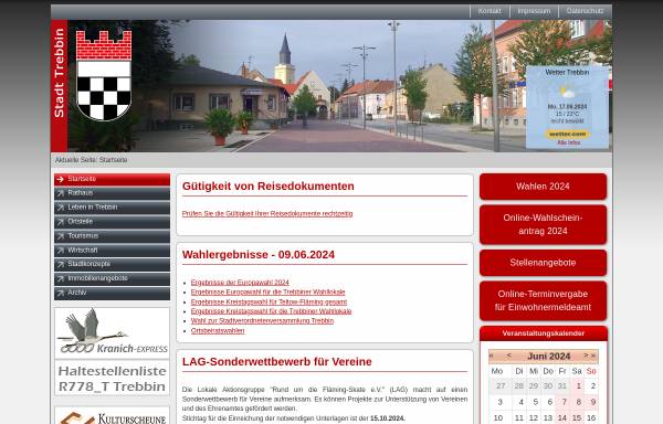 Vorschau von www.stadt-trebbin.de, Trebbin