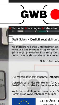 Vorschau der mobilen Webseite www.gwb-guben.de, Gesellschaft für Industrieinstandhaltung und Telekommunikationssysteme mbH (GWB)
