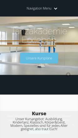 Vorschau der mobilen Webseite tanzakademie-erxleben.de, Ballettstudio Erxleben