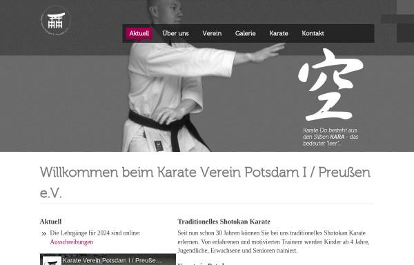 Vorschau von www.karate-verein.de, Karate Verein Potsdam I Preußen e.V.