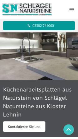 Vorschau der mobilen Webseite www.schlaegel-natursteine.de, Schlägel Natursteine GmbH