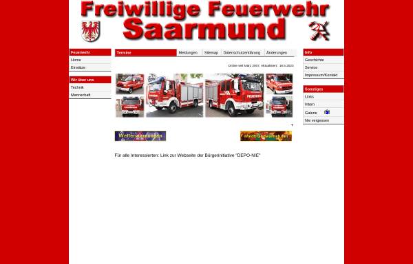 Vorschau von saarmunder-feuerwehr.com, Freiwillige Feuerwehr Saarmund