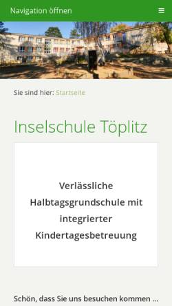 Vorschau der mobilen Webseite www.inselschule-toeplitz.eu, Inselschule Töplitz