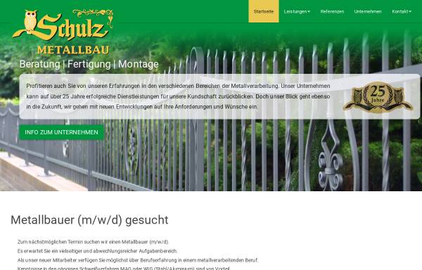 Vorschau von www.metallbauschulz.de, Schulz Metallbau