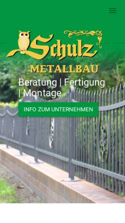 Vorschau der mobilen Webseite www.metallbauschulz.de, Schulz Metallbau