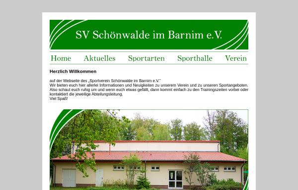 Vorschau von www.sv-schoenwalde.de, SV-Schönwalde im Barnim e.V