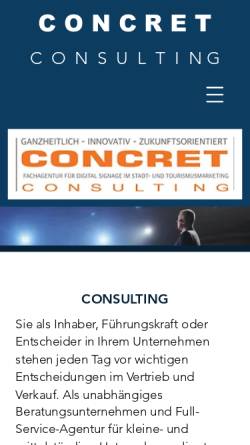 Vorschau der mobilen Webseite www.concret-consulting.de, Concret Consulting GmbH