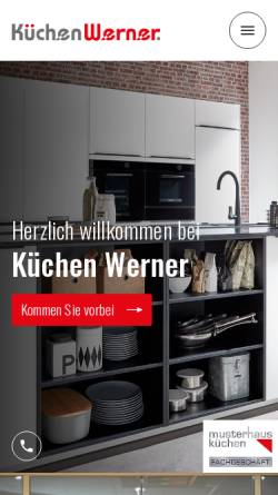 Vorschau der mobilen Webseite www.kuechenwerner.de, Küchen Werner. Technische Geräte Werner GmbH