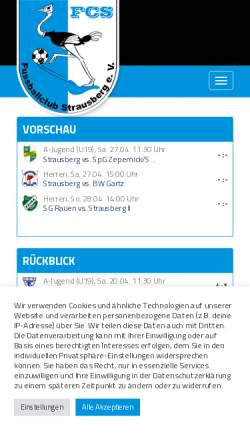 Vorschau der mobilen Webseite www.fc-strausberg.de, Fußballclub Strausberg e.V.