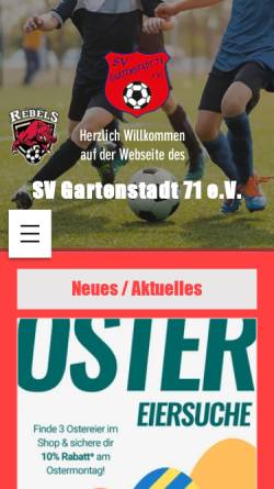 Vorschau der mobilen Webseite sv-gartenstadt-71.de, SV Gartenstadt 71 e.V.