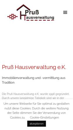 Vorschau der mobilen Webseite www.pruss-hausverwaltung.de, Pruß Hausverwaltung