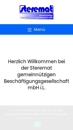 Vorschau der mobilen Webseite sterematbsg.de, Steremat Beschäftigungsgesellschaft mbH