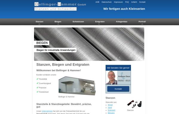 Vorschau von www.bellinger-hammer.de, Bellinger-Hammer GmbH Stanz- und Schweißtechnik