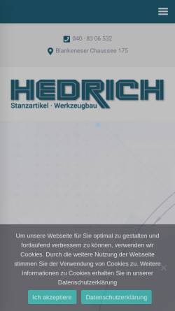 Vorschau der mobilen Webseite www.hedrich.net, Hans Hedrich GmbH