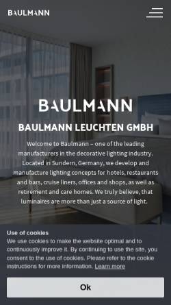 Vorschau der mobilen Webseite www.baulmann.com, Johann + Th. Baulmann & Co. KG