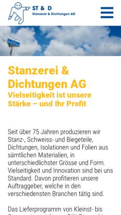 Vorschau der mobilen Webseite www.stanzi.ch, ST & D Stanzerei & Dichtungen AG