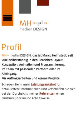 Vorschau der mobilen Webseite www.mh-mediendesign.de, Marco Helmstedt