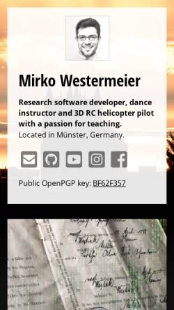 Vorschau der mobilen Webseite www.memowe.de, Mirko Westermeier