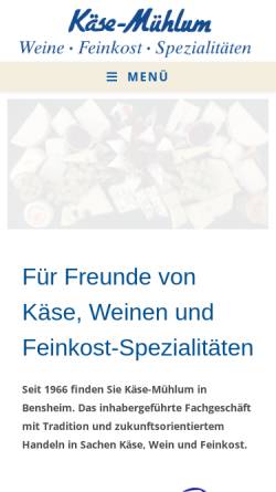 Vorschau der mobilen Webseite www.kaese-muehlum.de, Käse-Mühlum
