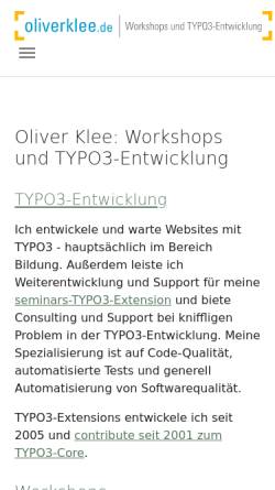 Vorschau der mobilen Webseite www.oliverklee.de, Oliver Klee