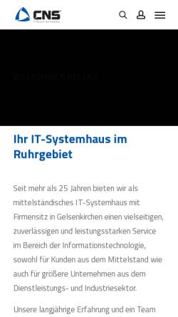 Vorschau der mobilen Webseite www.cns-gmbh.de, CNS Computer Network Systemengineering GmbH