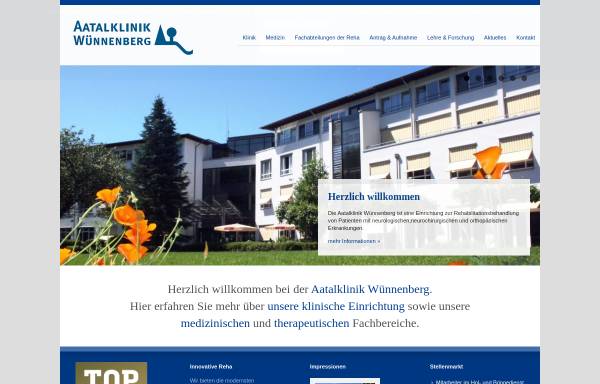 Vorschau von www.aatalklinik.de, Aatalklinik Wünnenberg GmbH